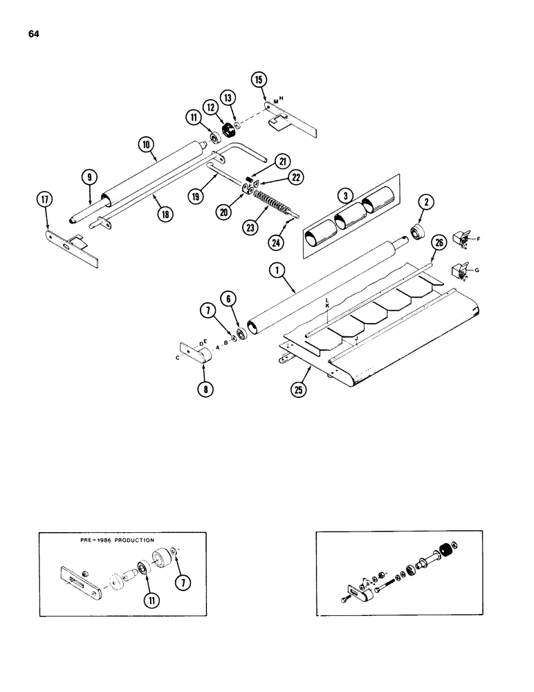 Схема запчастей Case IH 750 - (64) - DRAPERS AND ROLLERS 