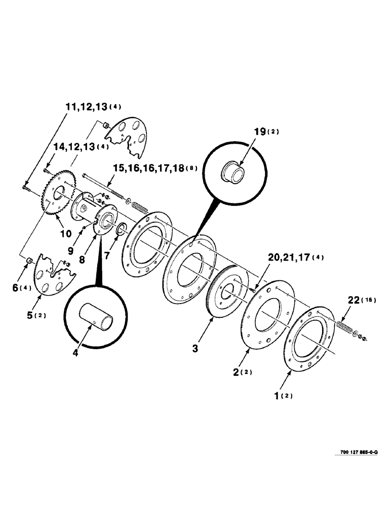 Схема запчастей Case IH 8465 - (2-16) - CLUTCH ASSEMBLY, DRIVE SHAFT Driveline