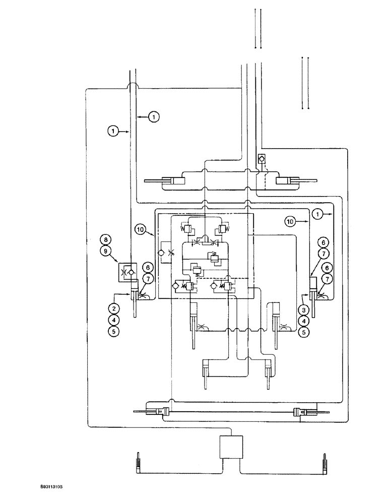 Схема запчастей Case IH 955 - (8-070) - HYDRAULIC SYSTEM, FERTILIZER FRAME CARRYING WHEELS, 8 ROW WIDE & 12 ROW NARROW VERTICAL FOLD (08) - HYDRAULICS