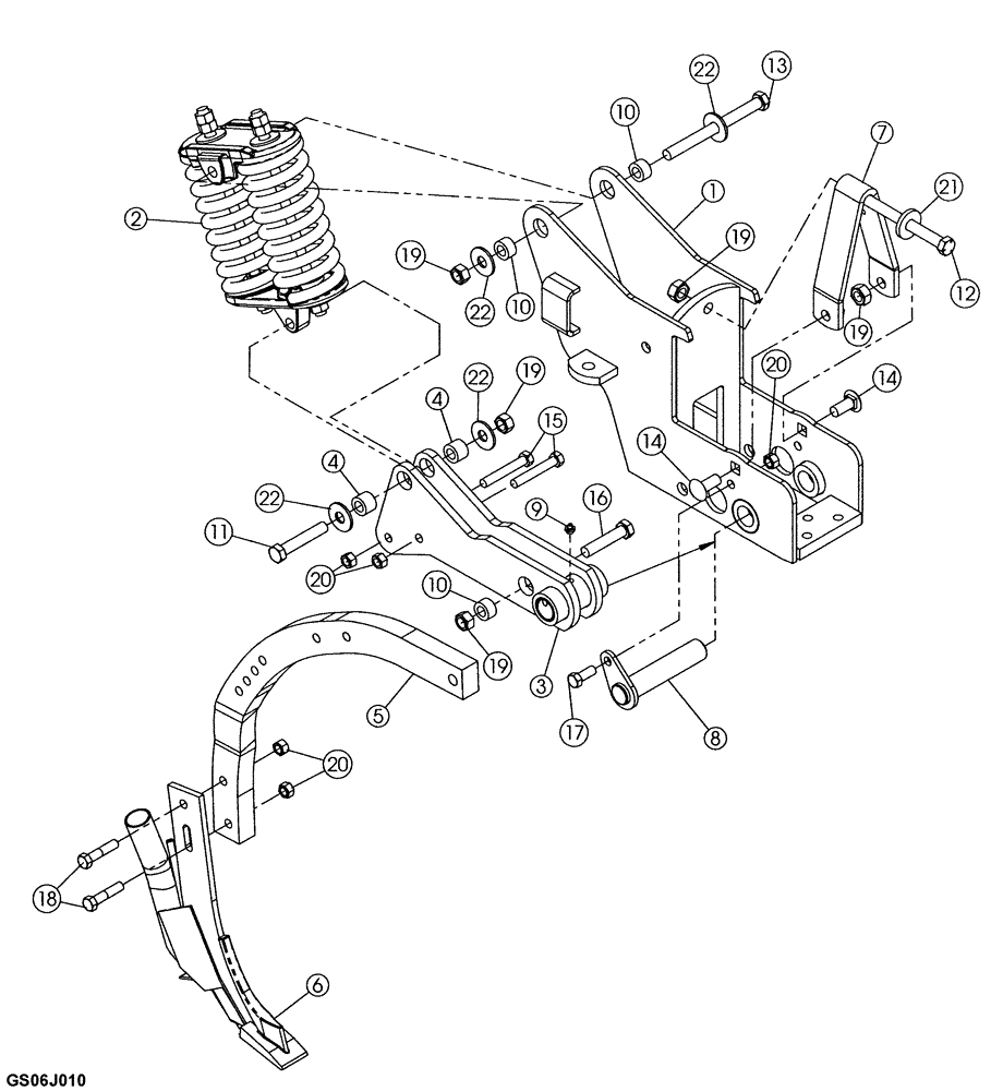 Схема запчастей Case IH 4300 - (75.200.06) - HCS SHANK ASSEMBLY 2007 MODEL YEAR AND AFTER (09) - CHASSIS/ATTACHMENTS