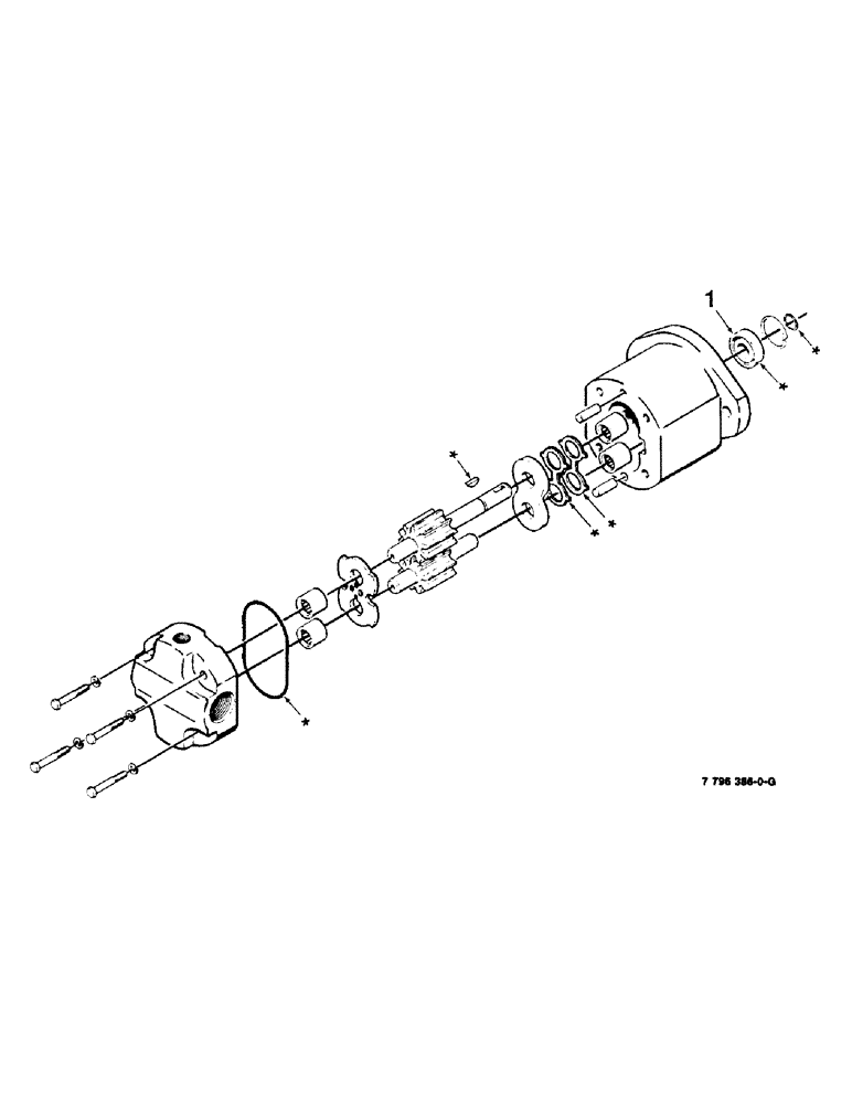 Схема запчастей Case IH 8545 - (9-52) - BALE THROWER HYDRAULIC MOTOR ASSEMBLY (7796386 HYDRAULIC MOTOR ASSEMBLY COMPLETE) Decals & Attachments