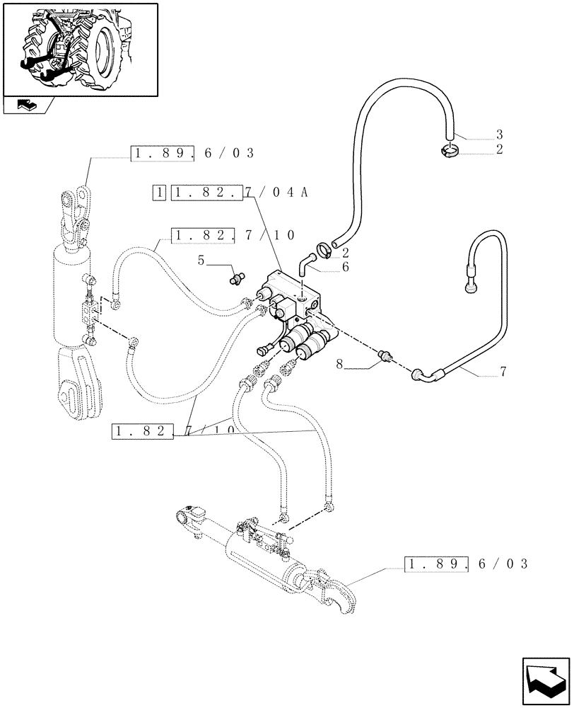 Схема запчастей Case IH PUMA 140 - (1.82.7/09) - 4 EHR FOR CCLS PUMP FOR EDC WITH HYDR. ADJUST LINKAGE - CONTROL VALVE AND PARTS (VAR.331862) (07) - HYDRAULIC SYSTEM