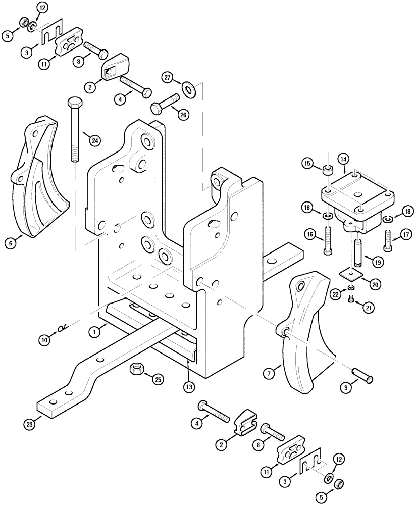 Схема запчастей Case IH MX150 - (09-60) - SUPPORT AND LIMITERS (37) - HITCHES, DRAWBARS & IMPLEMENT COUPLINGS