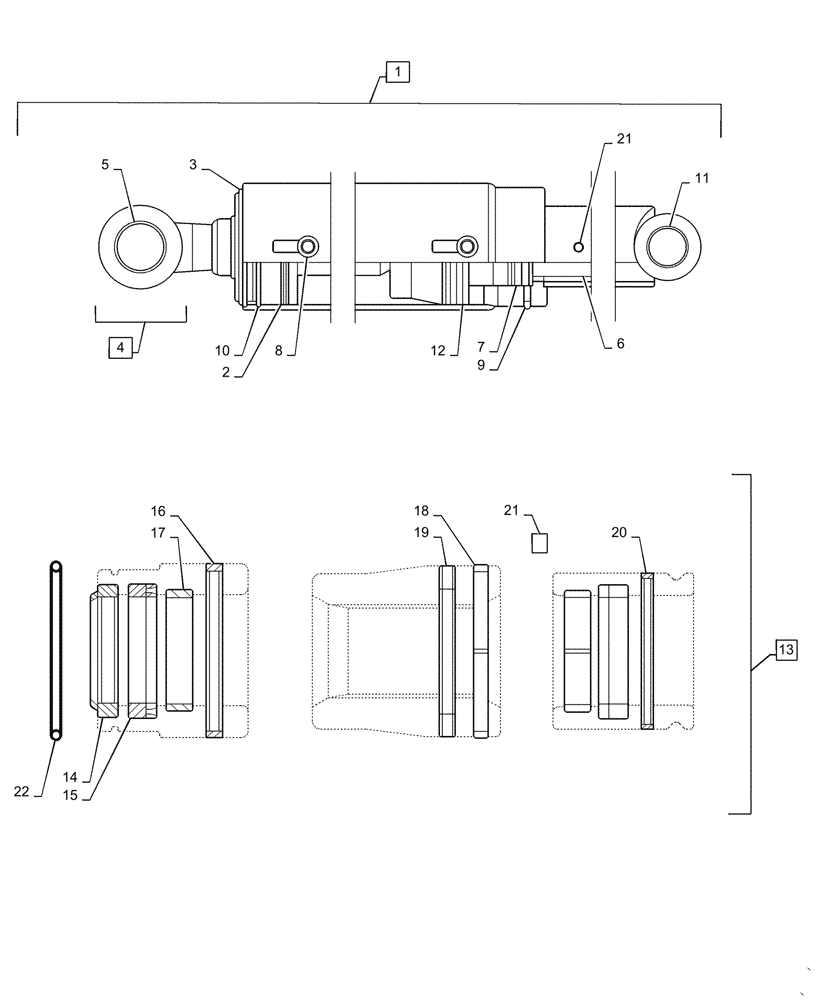 Схема запчастей Case IH L775 - (35.723.AA[09]) - BUCKET CYLINDER, HYDRAULIC CYLINDER - MSL (35) - HYDRAULIC SYSTEMS