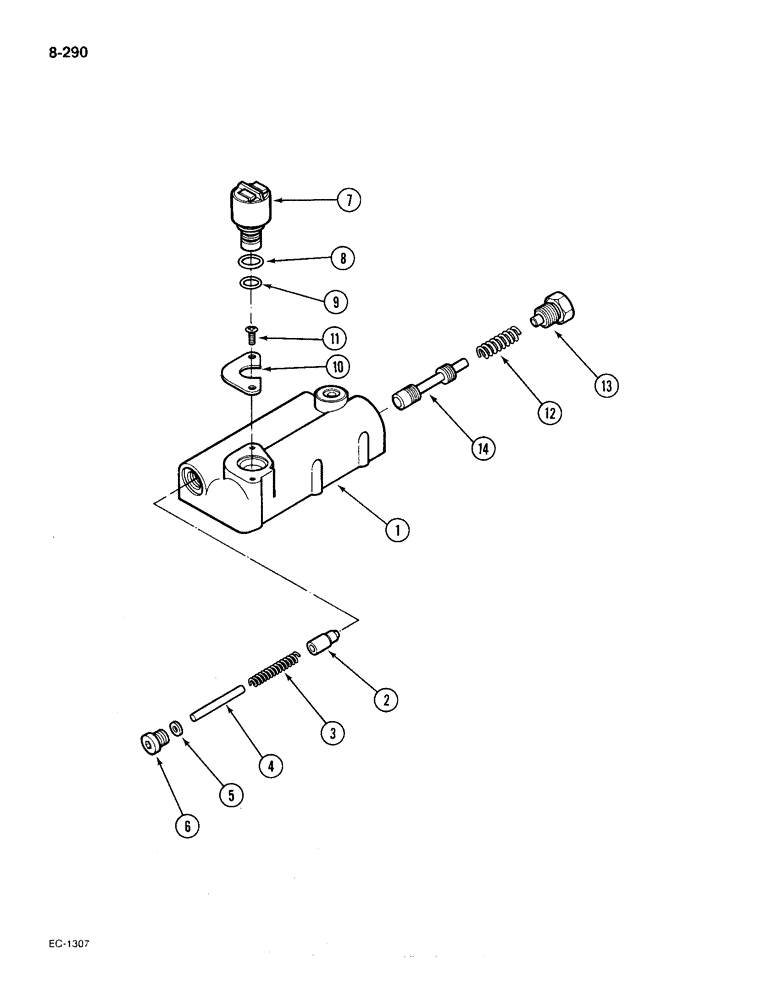 Схема запчастей Case IH 385 - (8-290) - REGULATOR VALVE, 2 SPEED POWER SHIFT, TRACTORS W/O FORWARD & REVERSE, TRACTORS P.I.N. 18001 & AFTER (08) - HYDRAULICS