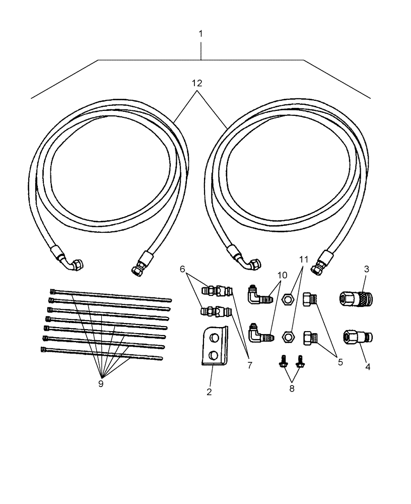 Схема запчастей Case IH LX118 - (005) - THIRD FUNCTION REMOTE HOSE KIT 