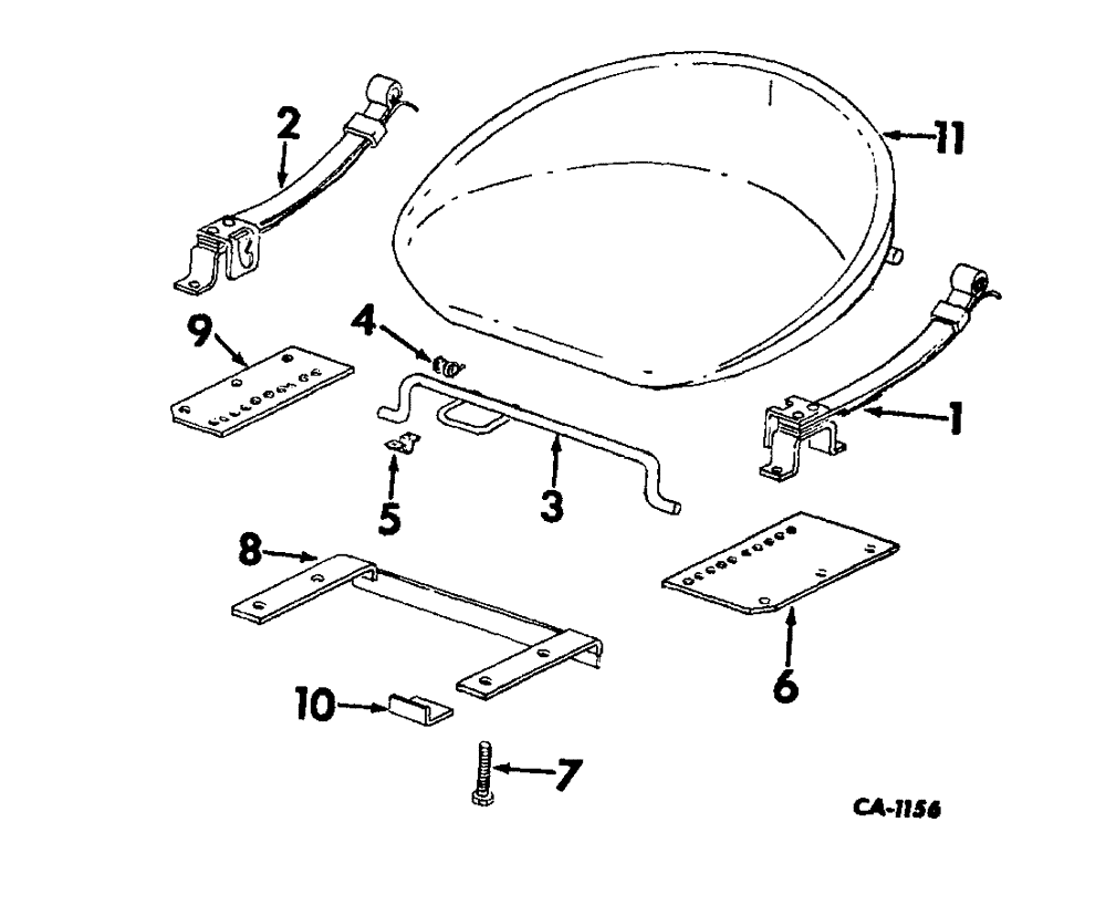 Схема запчастей Case IH 2444 - (M-05) - SEAT, OPERATORS PLATFORM AND MISC., DELUXE PAN SEAT (10) - OPERATORS PLATFORM