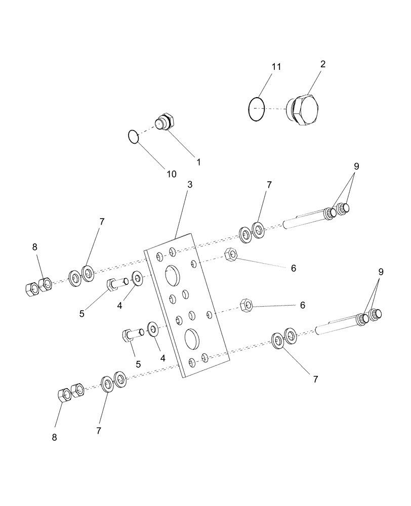 Схема запчастей Case IH AFX8010 - (C.20.F.36) - HYDRO JUNCTION BOX PLUGS AND MOUNTING C - Power Train