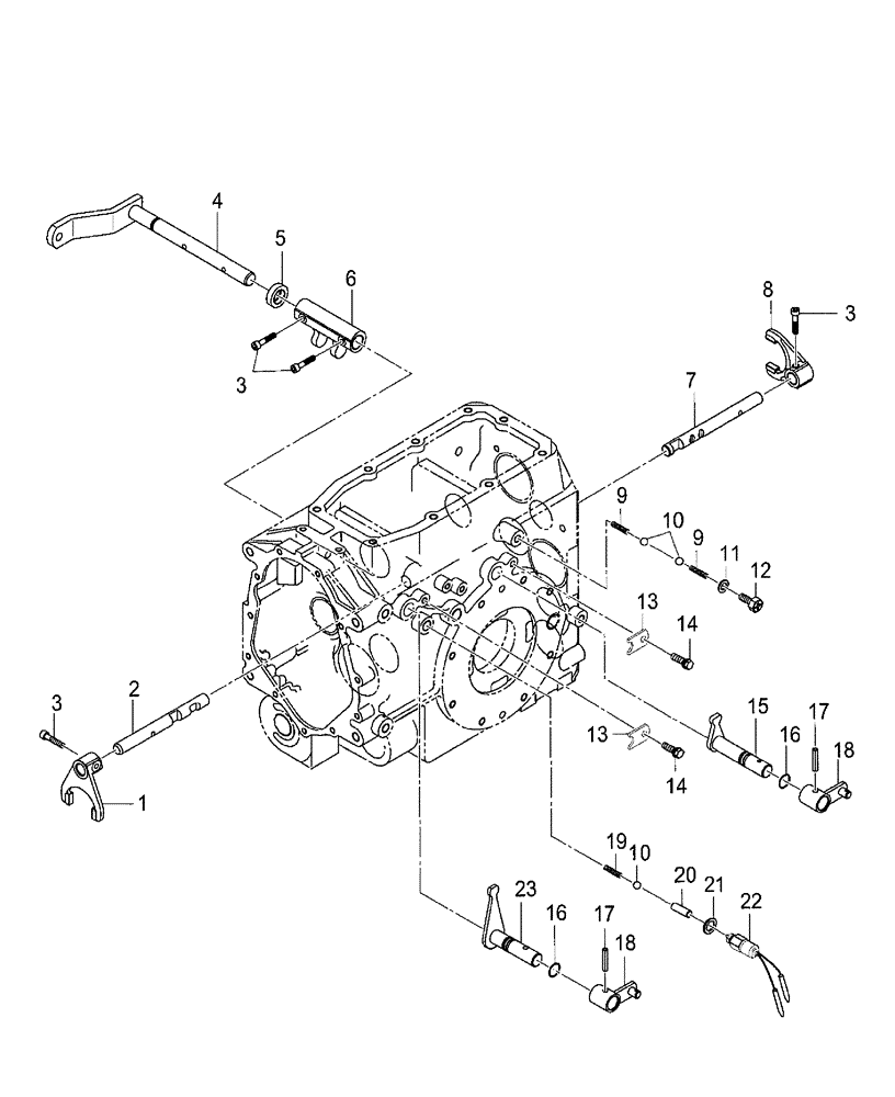 Схема запчастей Case IH DX18E - (03.03) - REAR TRANSMISSION CASE & SHIFTER (03) - TRANSMISSION
