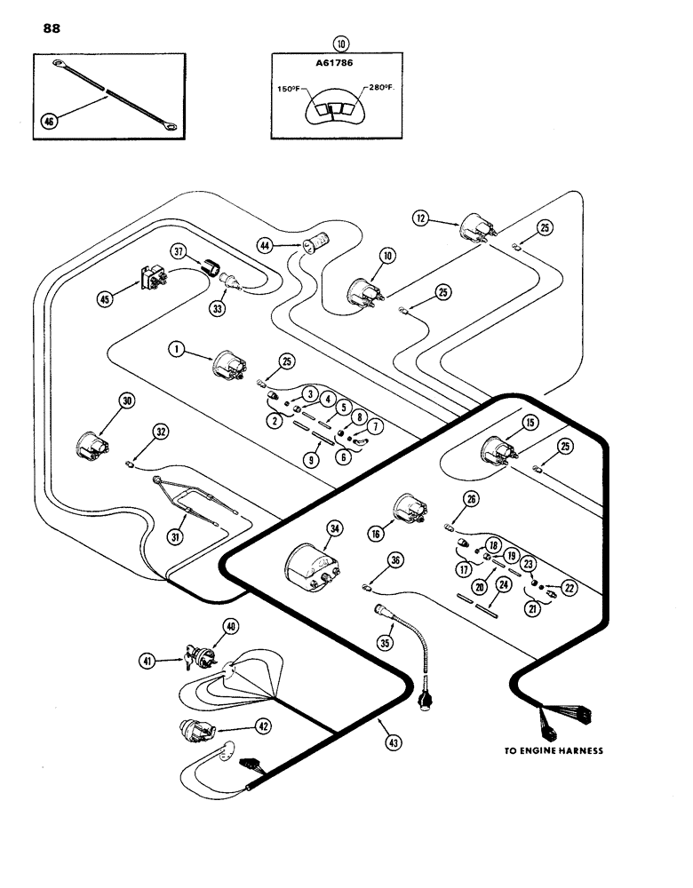 Схема запчастей Case IH 770 - (088) - INSTRUMENTS AND WIRING, 267B DIESEL ENGINE (04) - ELECTRICAL SYSTEMS