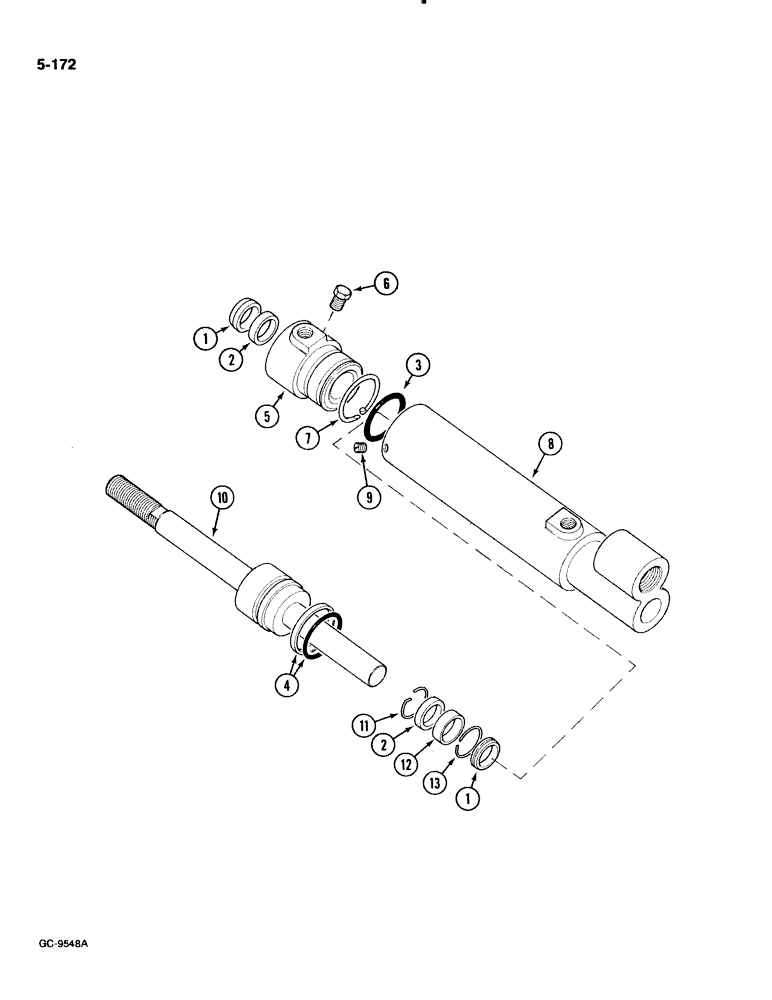 Схема запчастей Case IH 885 - (5-172) - STEERING CYLINDER (05) - STEERING