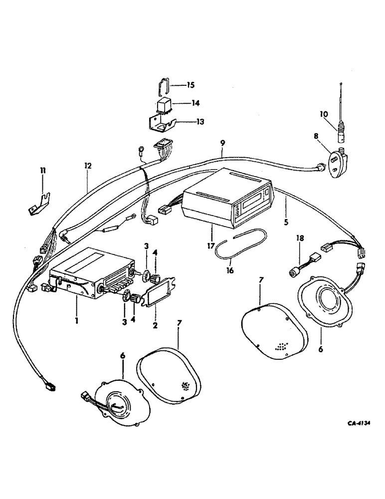 Схема запчастей Case IH 1566 - (08-21) - ELECTRICAL, AM/FM RADIO, TAPE PLAYER AND CONNECTIONS (06) - ELECTRICAL