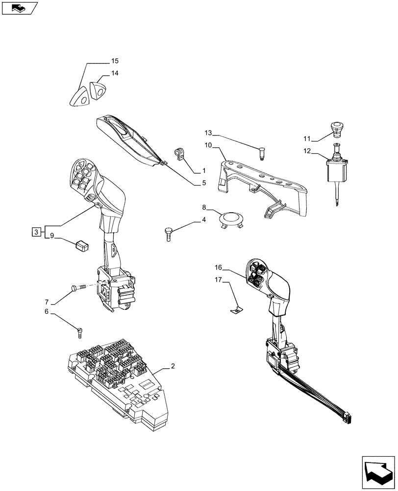Схема запчастей Case IH PUMA 170 - (55.512.05[01]) - ARMREST CONTROL UNIT - ELECTRONIC CONTROLS AND ELECTRONIC CONTROL UNIT (55) - ELECTRICAL SYSTEMS