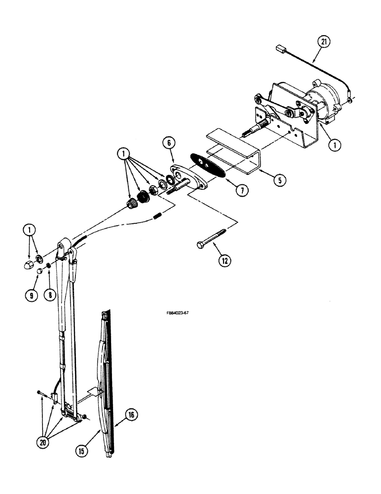 Схема запчастей Case IH 9150 - (4-54) - FRONT WINDOW WIPER (04) - ELECTRICAL SYSTEMS