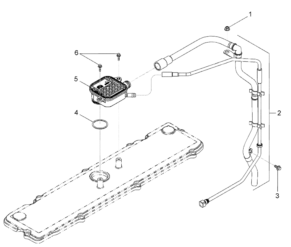 Схема запчастей Case IH TITAN 3520 - (02-047) - CRANKCASE BREATHER (01) - ENGINE