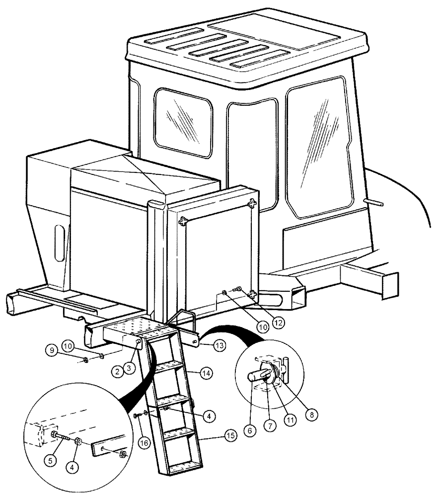 Схема запчастей Case IH 3185 - (04-012) - LADDERS - RH Suspension & Frame