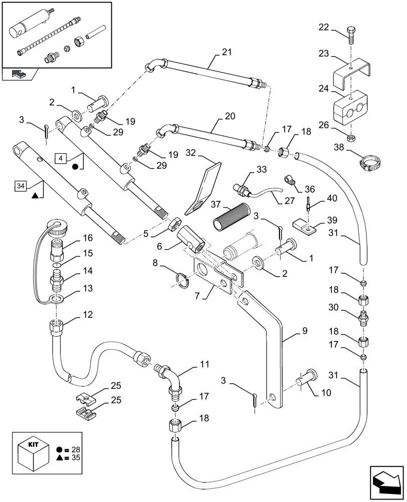 Схема запчастей Case IH LBX332P - (07.06[01]) - HYDRAULICS KNIVES CROPCUTTER (07) - HYDRAULIC SYSTEM