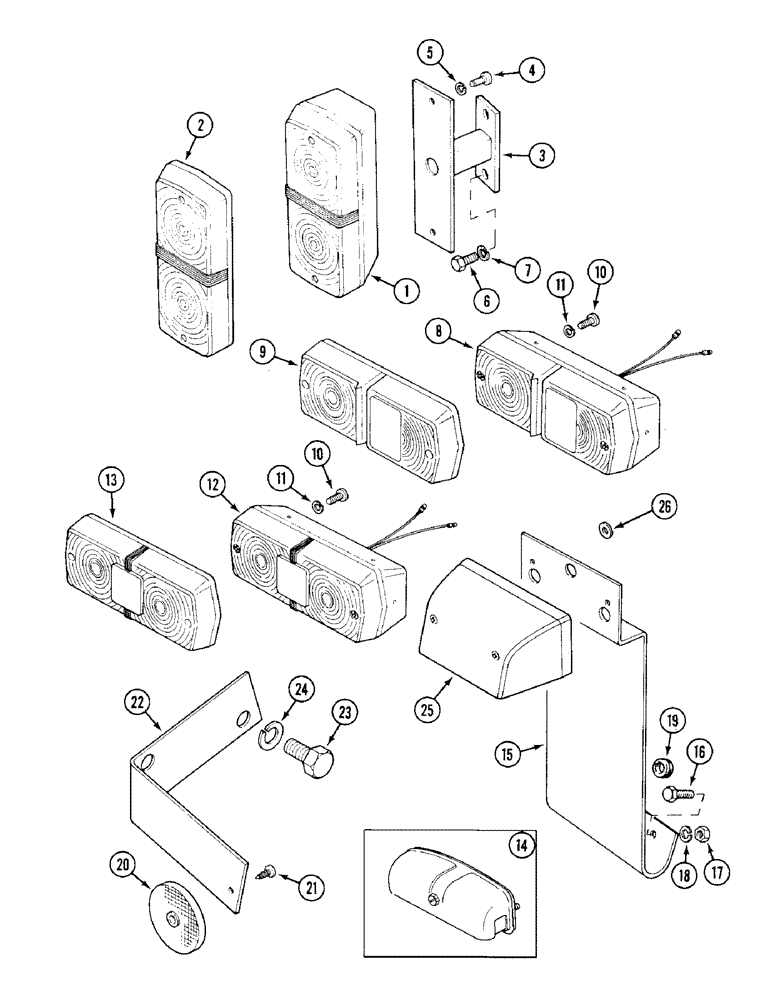 Схема запчастей Case IH 1394 - (4-096) - SIDE AND REAR WARNING LAMPS, TRACTORS WITH CAB (04) - ELECTRICAL SYSTEMS