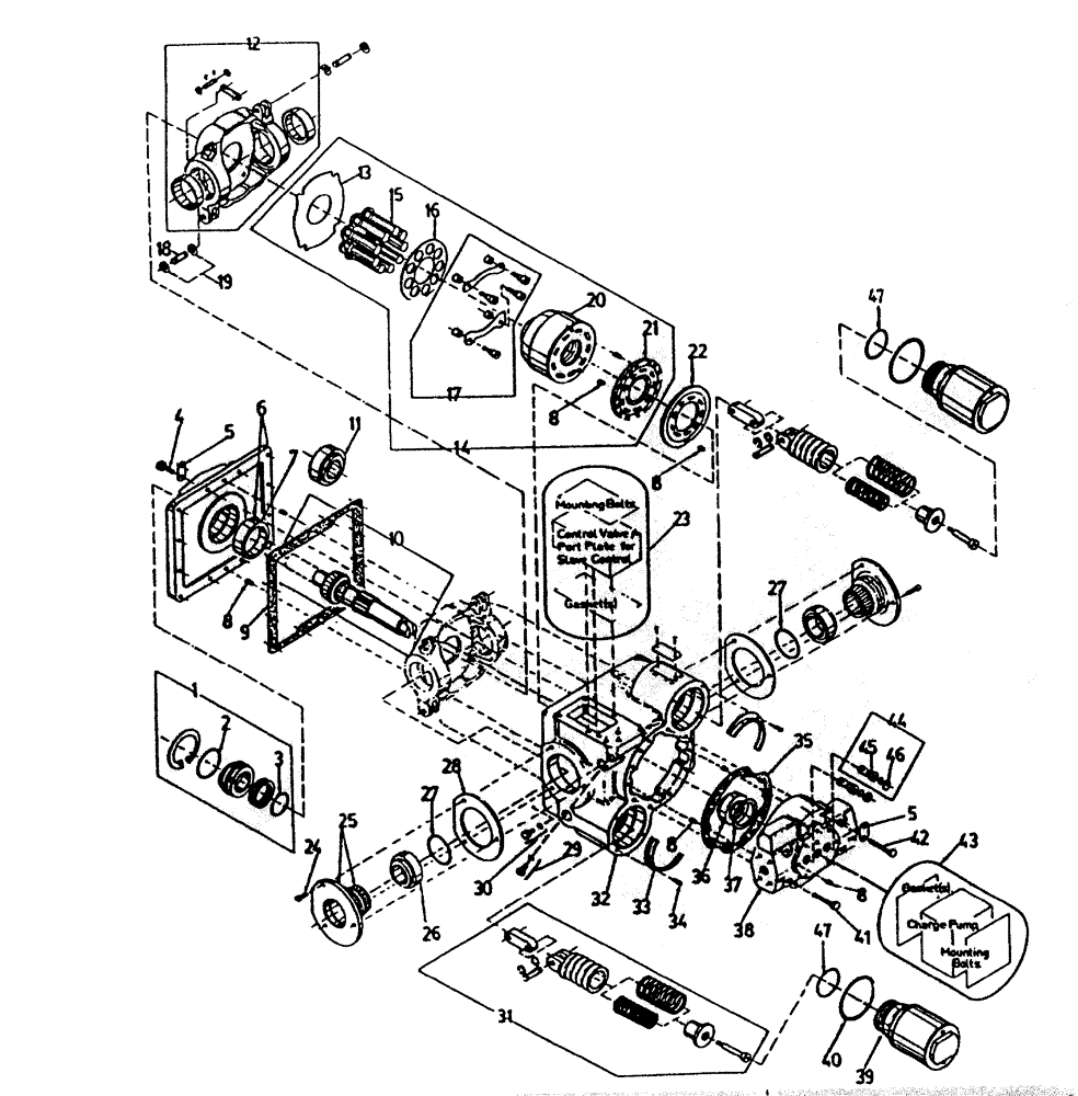 Схема запчастей Case IH 7000 - (B03-06) - HYDRAULIC PUMP (TANDEM TRANSMISSION - REAR) Hydraulic Components & Circuits