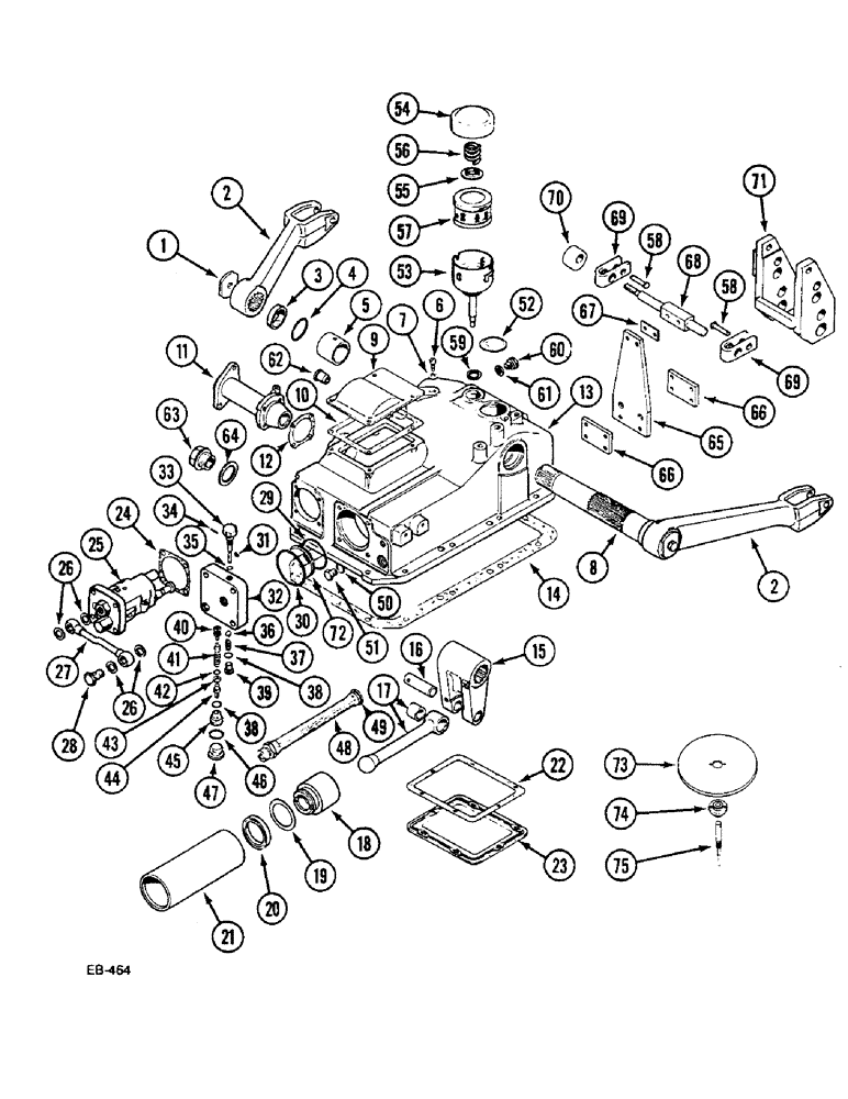 Схема запчастей Case IH 733 - (8-474) - LIFT HOUSING (08) - HYDRAULICS