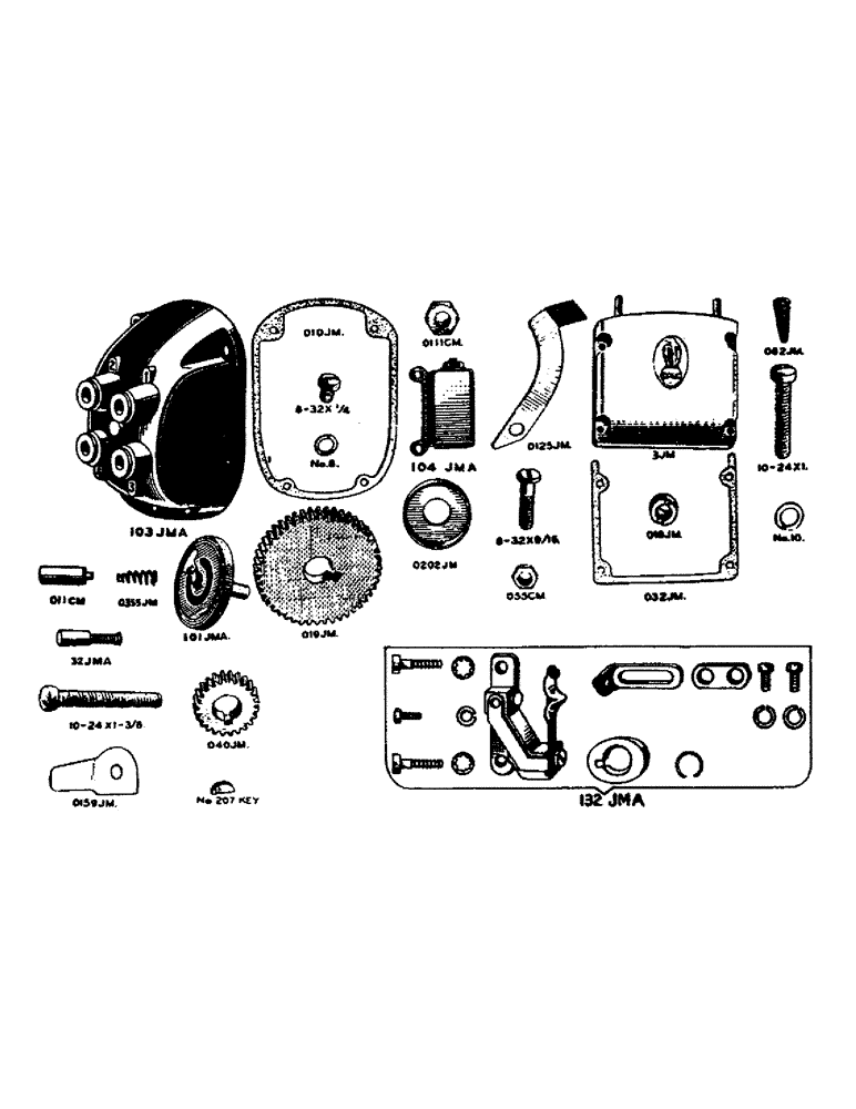 Схема запчастей Case IH SO-SERIES - (033) - PARTS FOR 4-JMA CASE MAGNETO, ORDER FROM AUTHORIZED CASE MAGNETO DISTRIBUTOR OR SERVICE STATION (03) - FUEL SYSTEM