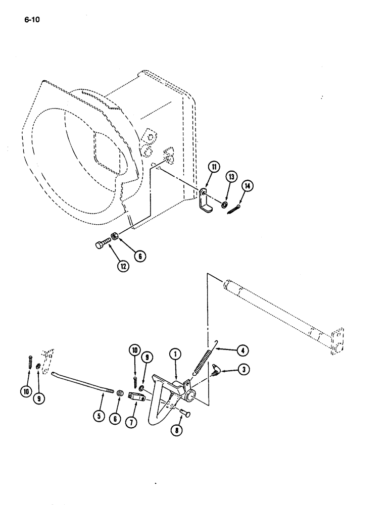 Схема запчастей Case IH 245 - (6-10) - INCHING PEDAL, CONSTANT MESH TRANSMISSION (06) - POWER TRAIN