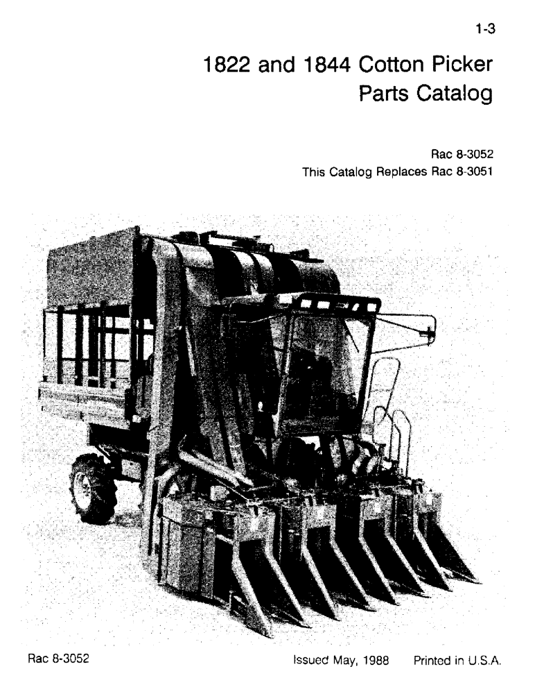 Схема запчастей Case IH 1822 - (1-03) - PARTS CATALOG (00) - PICTORIAL INDEX