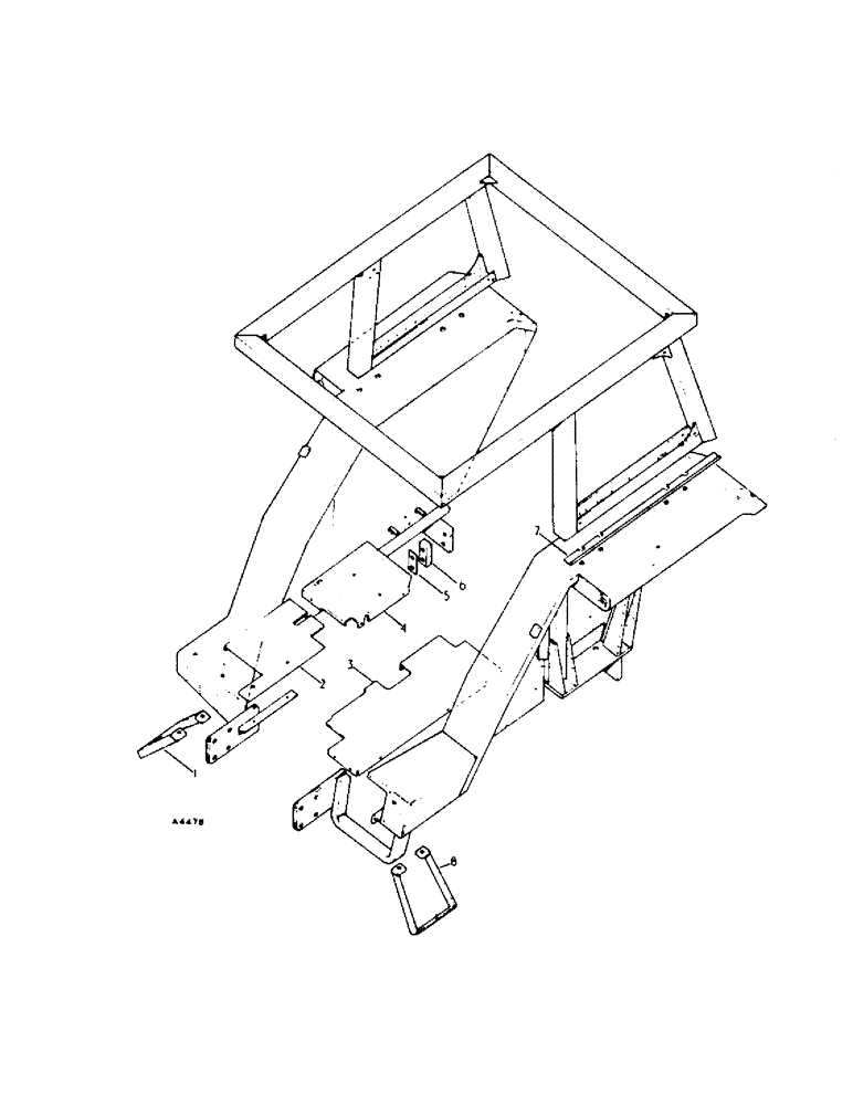 Схема запчастей Case IH 2300 - (6-75) - ATTACHMENTS, SAFETY FRAME Attachments