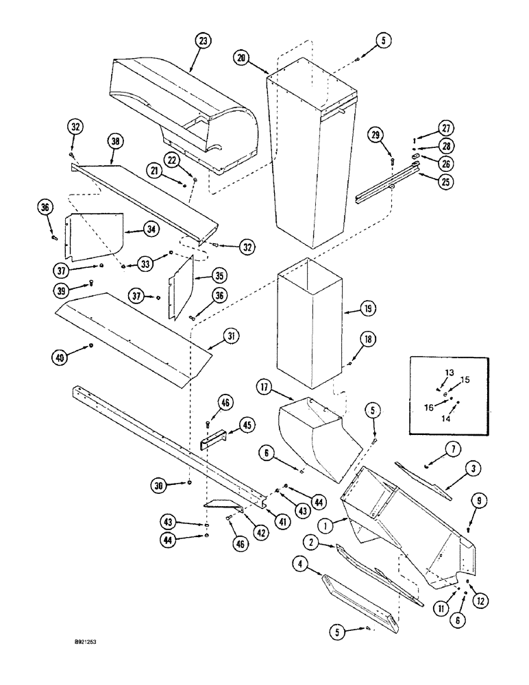 Схема запчастей Case IH 1800 - (9B-16) - CONVEYOR SYSTEM (15) - HANDLING SYSTEM
