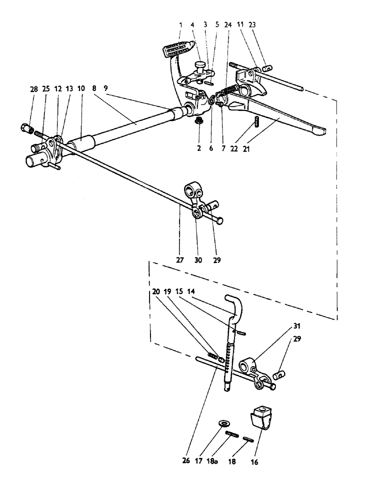 Схема запчастей Case IH 995 - (G08) - BRAKES, BRAKE LINKAGE - FOUR-WHEEL BRAKES, 990 AND 995 TRACTORS, OPTIONAL EQUIPMENT (5.1) - BRAKES