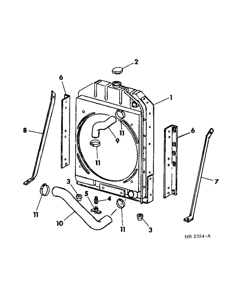 Схема запчастей Case IH 5500 - (06-02) - COOLING, RADIATOR AND CONNECTIONS, HB-225 GAS ENGINE FOR USE ON 5000 AND 5500 WINDROWERS Cooling