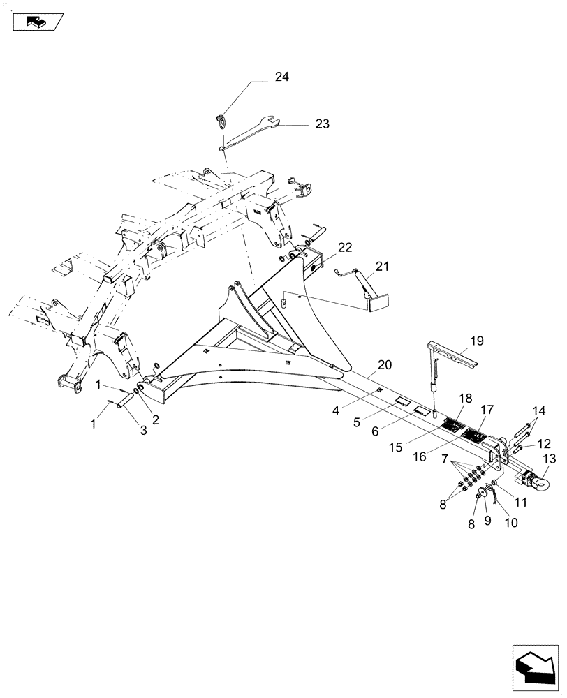 Схема запчастей Case IH 370 TRUE-TANDEM - (39.100.02) - PULL FRAME (39) - FRAMES AND BALLASTING