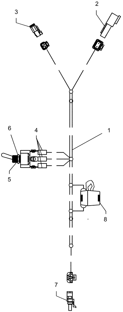 Схема запчастей Case IH 1230 - (55.100.26) - ELECTRICAL - PNEUMATIC DOWN PRESSURE - HARNESS 84124074 (55) - ELECTRICAL SYSTEMS