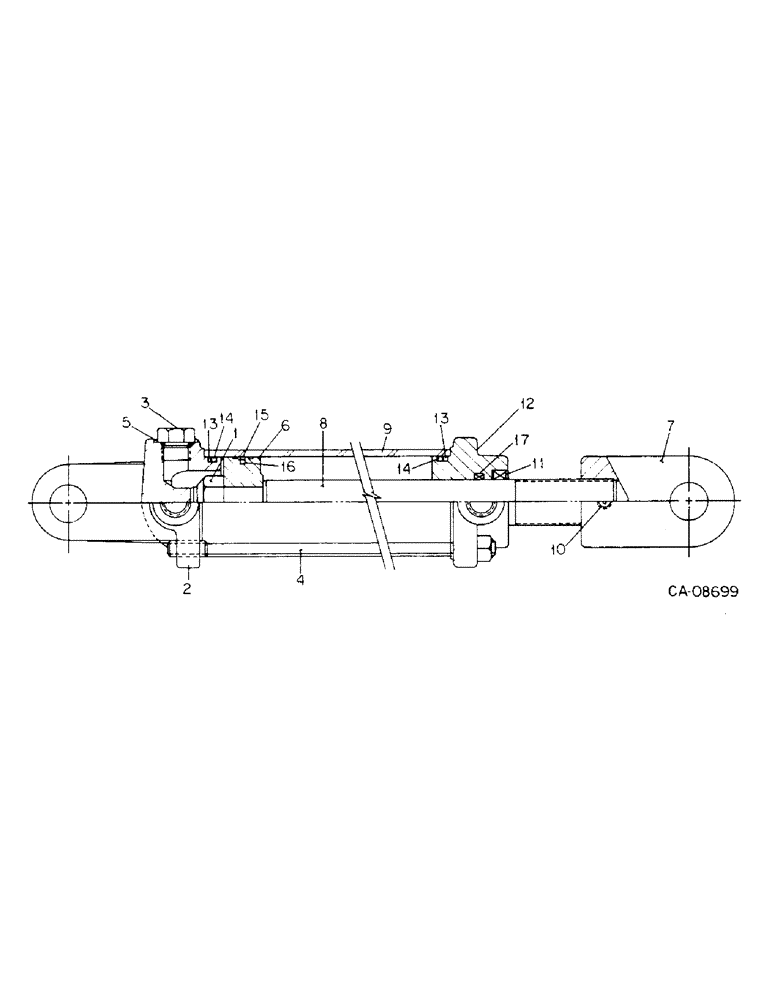Схема запчастей Case IH 800 - (09-24) - MARKERS, HYDRAULIC CYLINDER, 2-1/2 X 8 INCH DOUBLE ACTING UNITS W, X AND Y (08) - HYDRAULICS