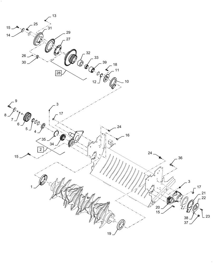 Схема запчастей Case IH RB465 - (60.260.BL[01]) - ROTOR DRIVES (60) - PRODUCT FEEDING