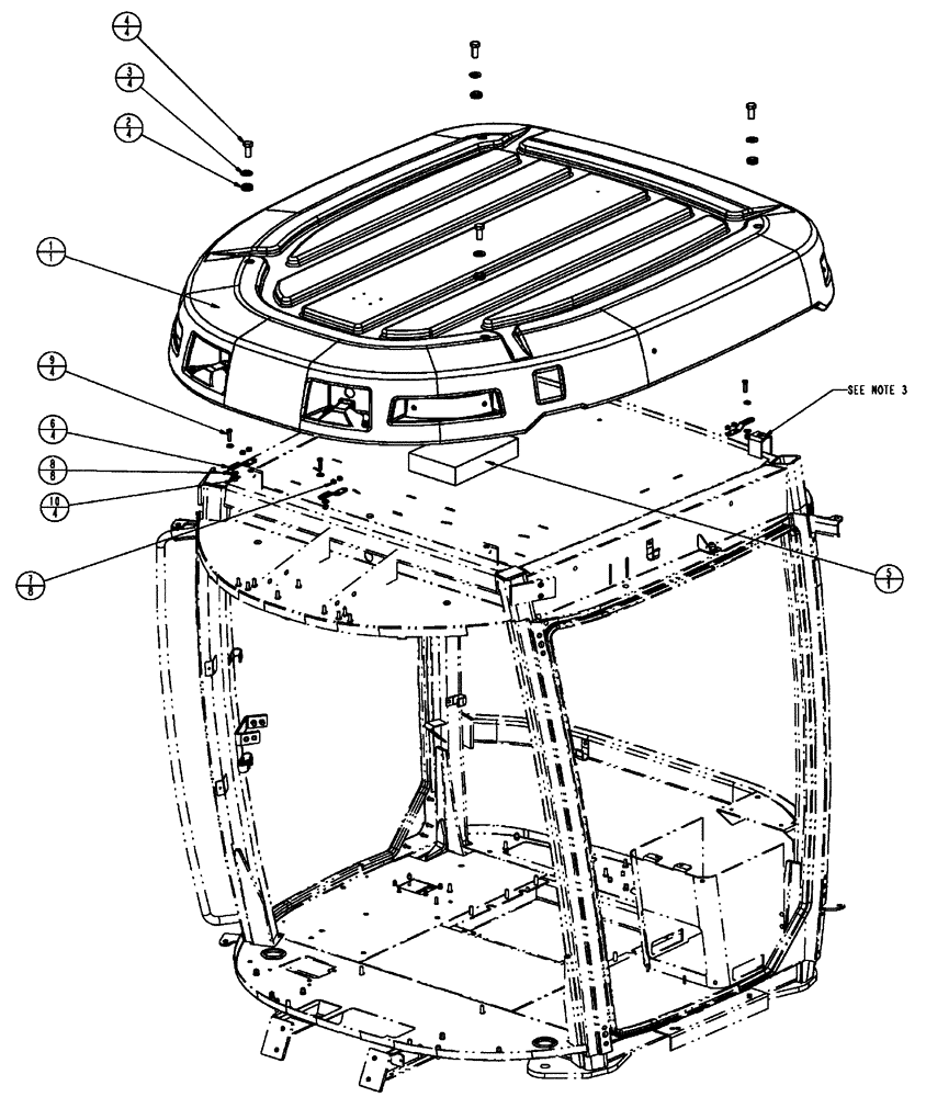 Схема запчастей Case IH FLX3510 - (01-001) - EXTERIOR TRIM GROUP (10) - CAB