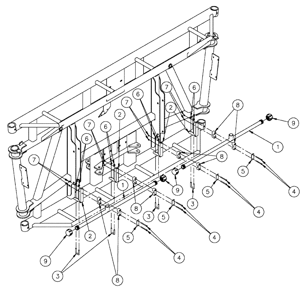 Схема запчастей Case IH SPX4260 - (09-032) - NOZZLE SPACING GROUP, 6 SECTION CENTER Liquid Plumbing
