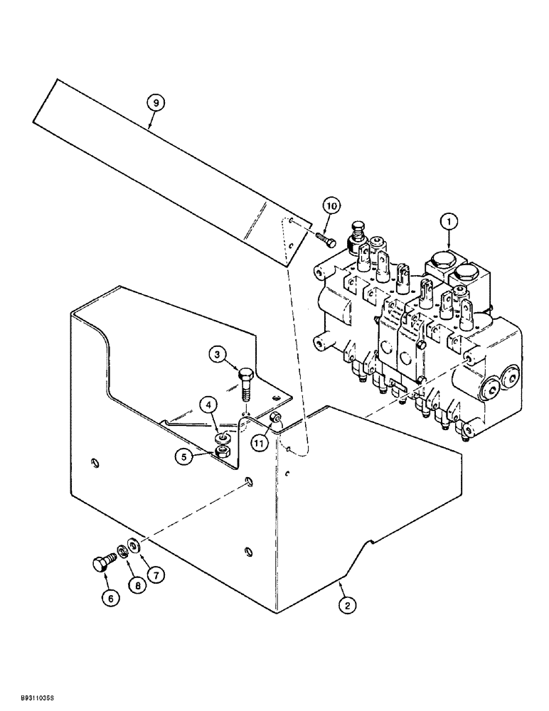 Схема запчастей Case IH 1838 - (9-36) - BACKHOE CONTROL TOWER, D100 OR D100XR BACKHOE (09) - CHASSIS/ATTACHMENTS