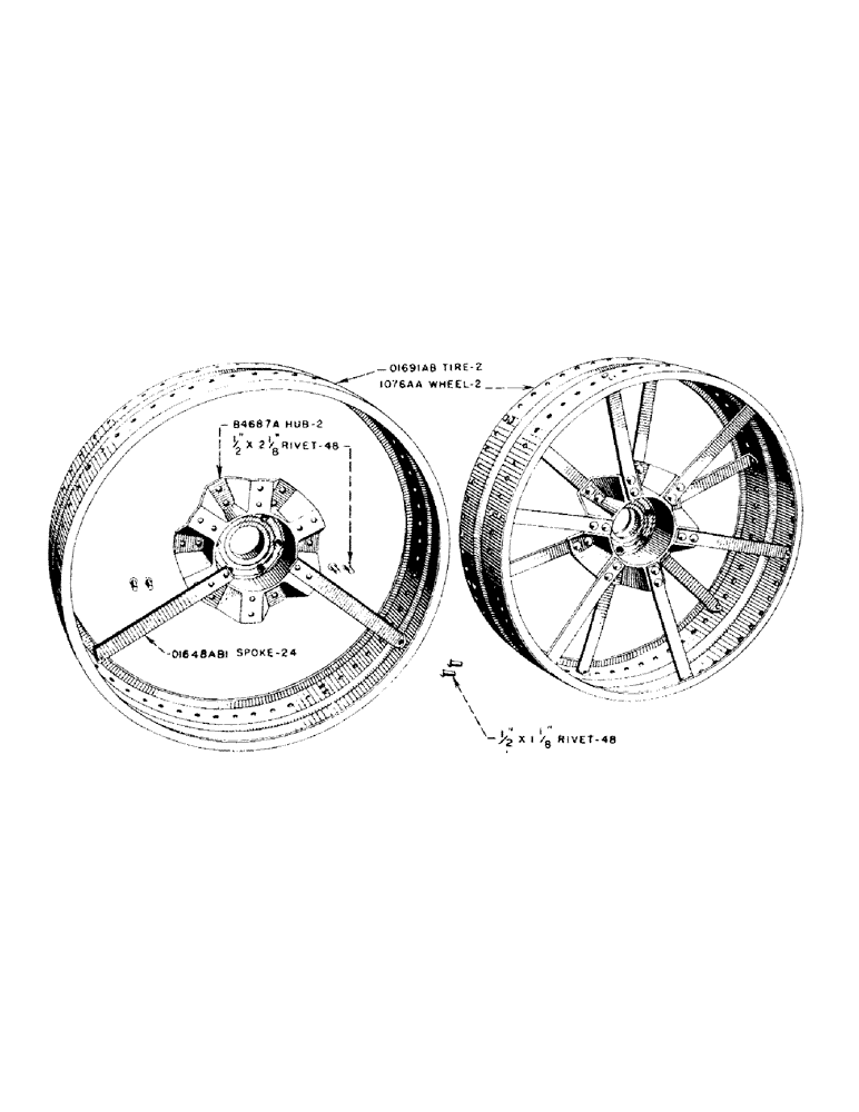 Схема запчастей Case IH D-SERIES - (077) - STEEL REAR WHEELS, FOR "D" - "DO" - "DV" TRACTORS (06) - POWER TRAIN