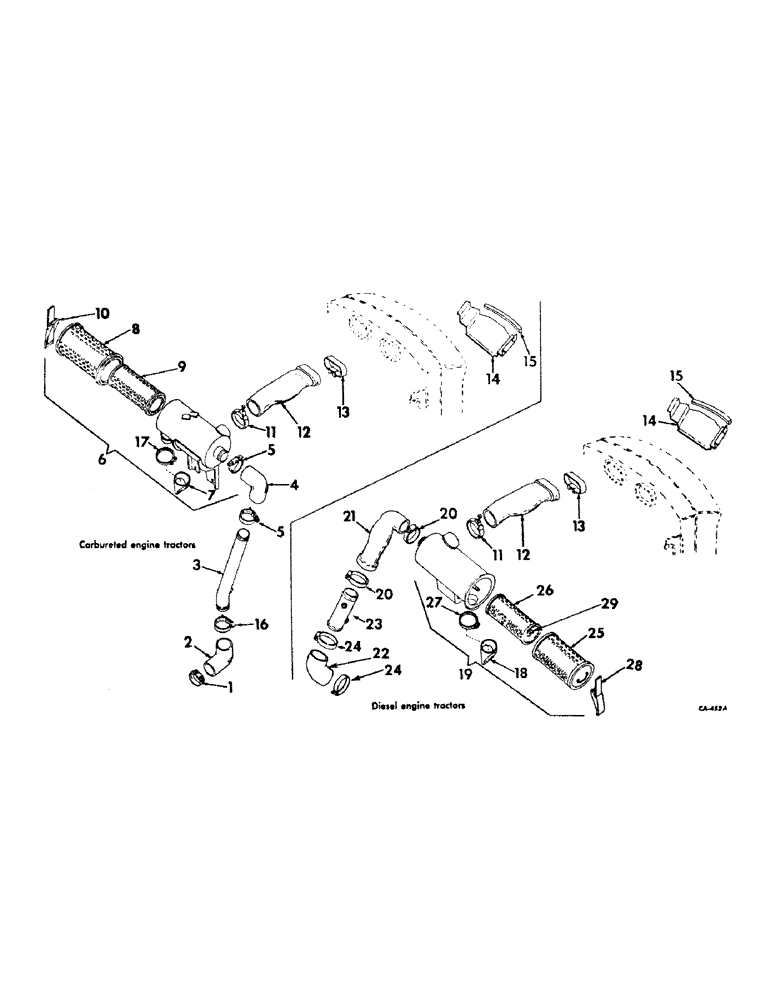 Схема запчастей Case IH 826 - (12-02) - POWER, AIR CLEANER AND CONNECTIONS Power