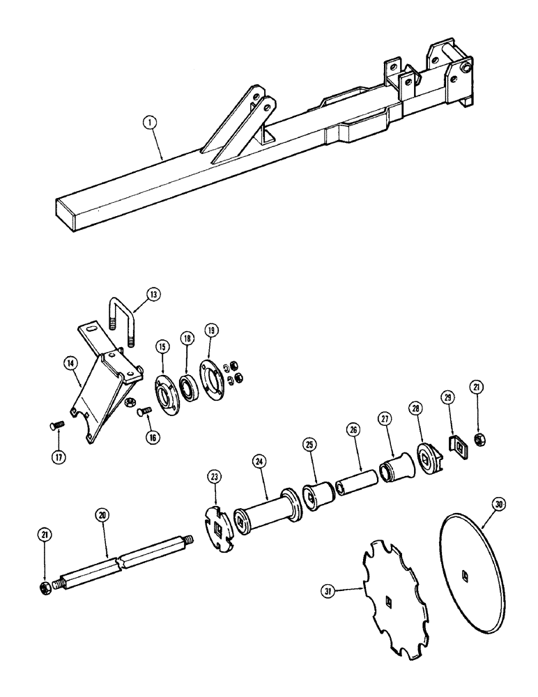 Схема запчастей Case IH F21H - (134) - FRONT LEFT GANG, 9 INCH SPACING, F21H, F21H-9-216, 234 & 252 