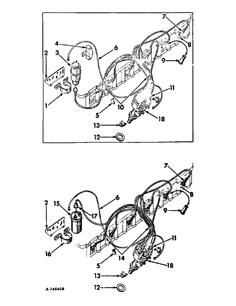 Схема запчастей Case IH 706 - (G-03) - ELECTRICAL SYSTEM, SPARK PLUGS, COIL, CABLES AND DISTRIBUTOR (06) - ELECTRICAL SYSTEMS