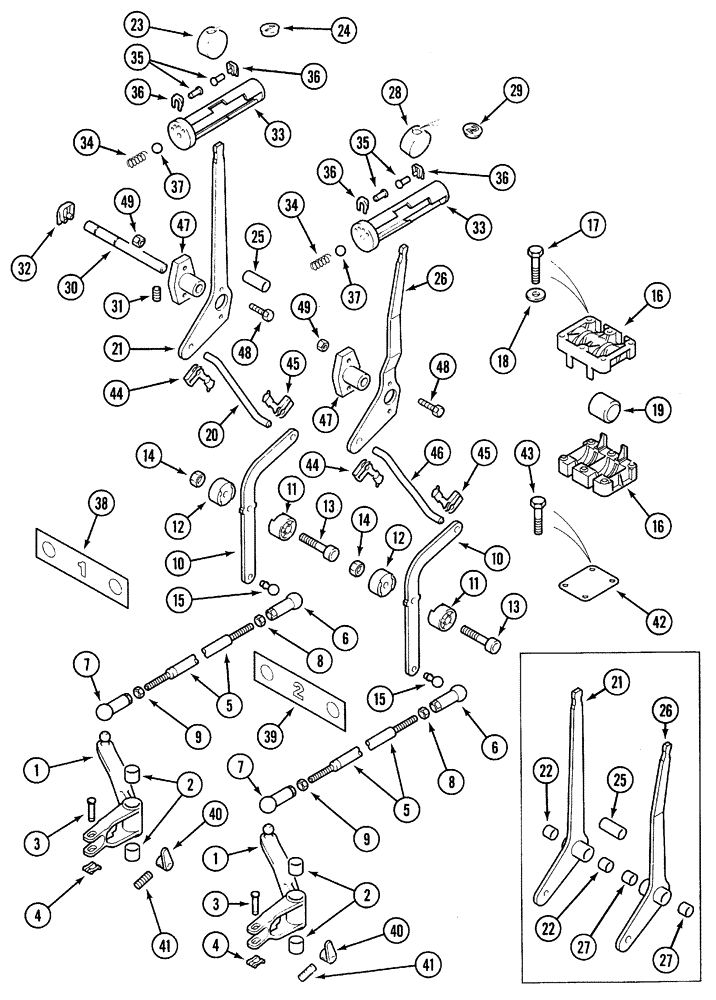 Схема запчастей Case IH 5240 - (8-034) - HYDRAULICS, CONTROLS FOR 1ST AND 2ND REMOTE VALVES (08) - HYDRAULICS