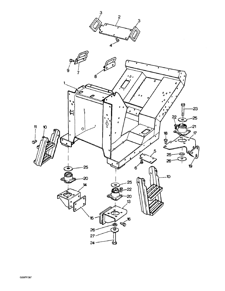 Схема запчастей Case IH 885N - (9-48) - CAB FLOOR AND MOUNTINGS, 885Q, 885QH AND 885SK TRACTORS (09) - CHASSIS/ATTACHMENTS