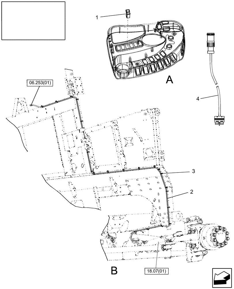 Схема запчастей Case IH AFX8010 - (A.50.A.96.88[05]) - AUTO GUIDANCE-READY, ELECTRICAL WIRING A - Distribution Systems