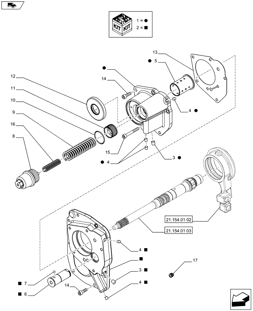 Схема запчастей Case IH FARMALL 65C - (21.154.01[01]) - POWER SHUTTLE TRANSMISSION - COVERS (VAR.330274-330276) (21) - TRANSMISSION