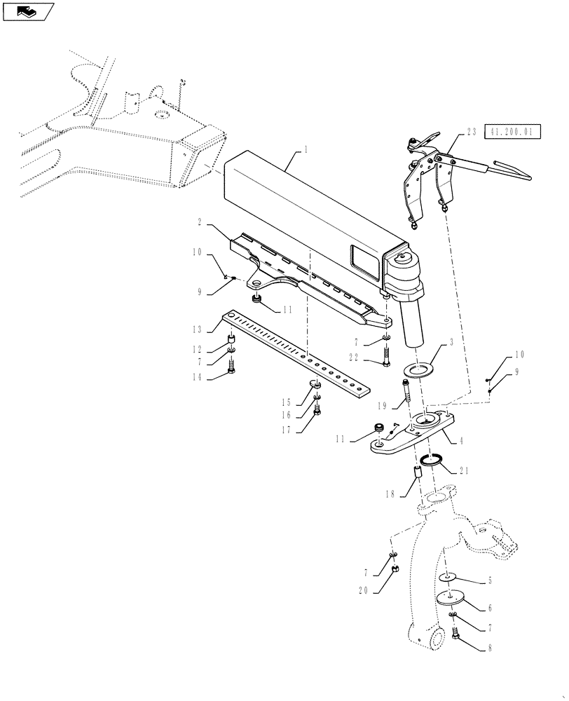 Схема запчастей Case IH 4420 - (04-011) - AXLE GROUP, STEER Suspension & Frame