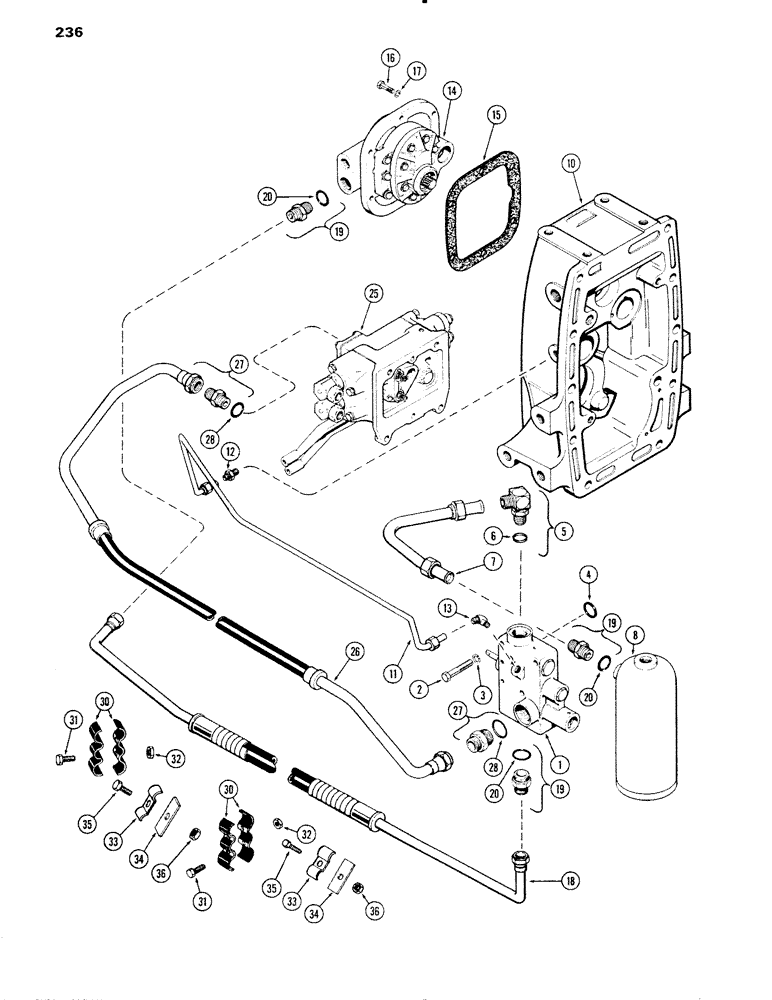 Схема запчастей Case IH 1090 - (236) - HYDRAULIC SYSTEM, POWER SHIFT (08) - HYDRAULICS