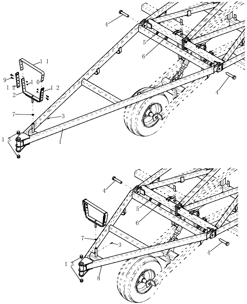 Схема запчастей Case IH 800 - (39.110.11) - HITCH, REAR AIR CART (39) - FRAMES AND BALLASTING
