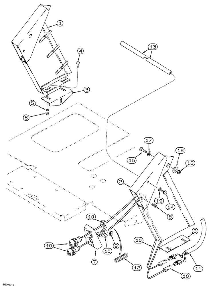 Схема запчастей Case IH 7250 - (8-032) - REMOTE HITCH CONTROLS, HITCH RAISE AND LOWER (08) - HYDRAULICS